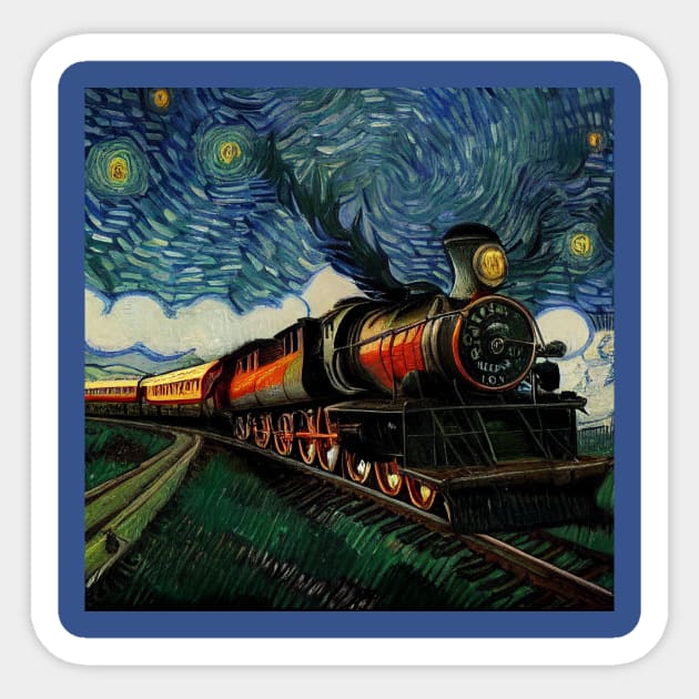 Starry Night Wizarding Express Train Sticker by Grassroots Green